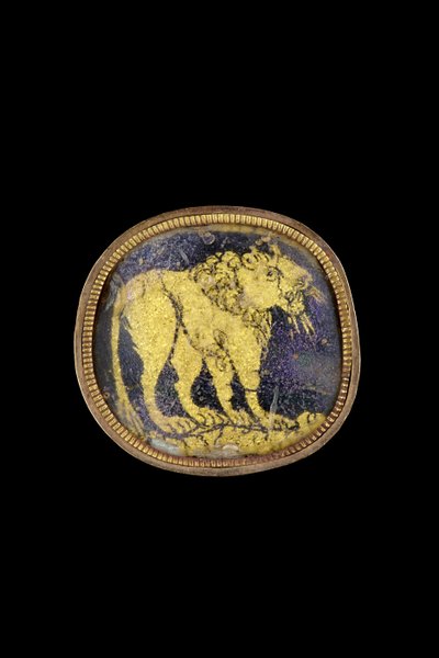 Medallion with a lion standing on uneven ground, 3rd-4th century AD by Roman